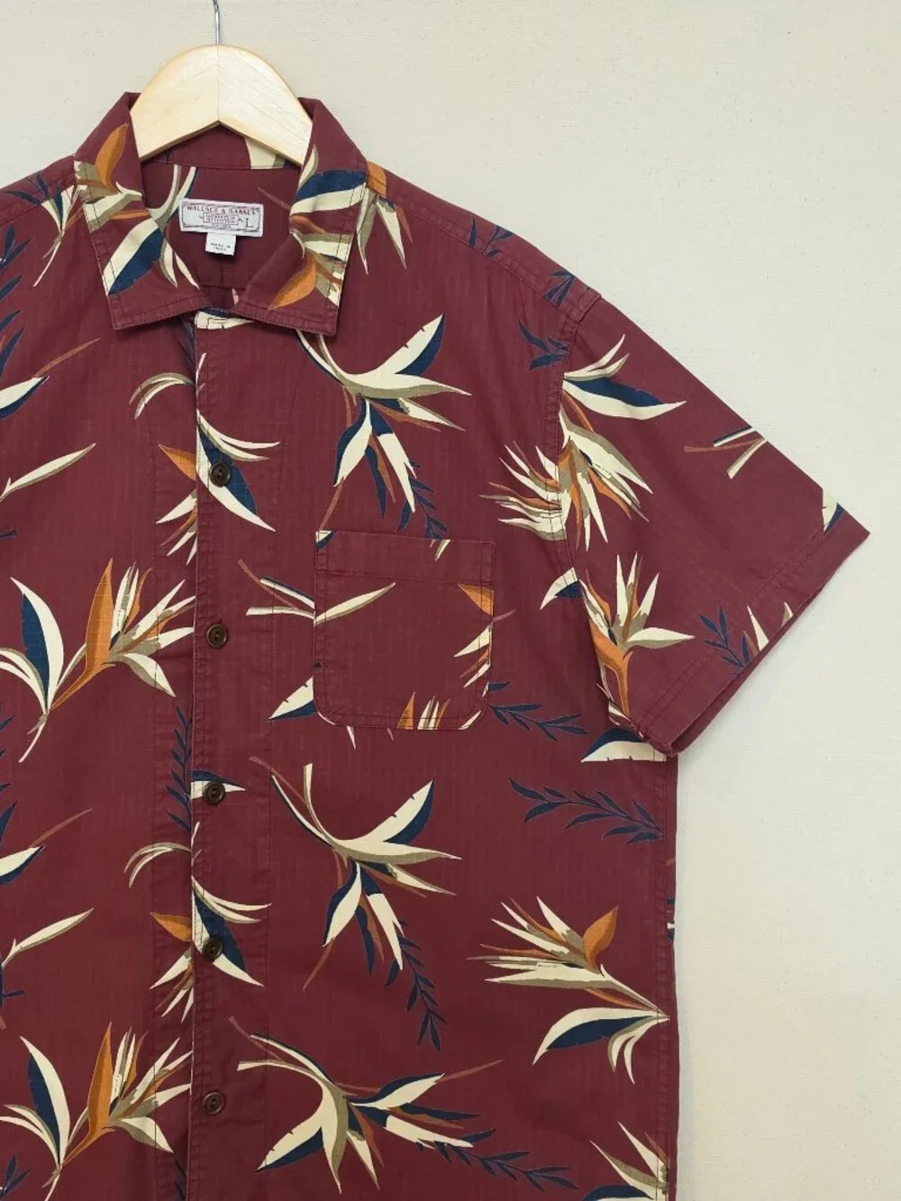Wallace & Barnes Floral Printed Camp Collar Shirt L